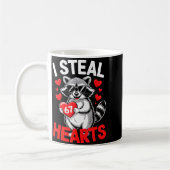 I Steal 67 Hearts Funny 67 Valentine Raccoon Men B コーヒーマグカップ (左)
