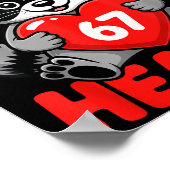 I Steal 67 Hearts Funny 67 Valentine Raccoon Men B ポスター (角)