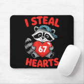 I Steal 67 Hearts Funny 67 Valentine Raccoon Men B マウスパッド (マウス)