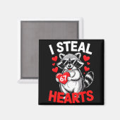 I Steal 67 Hearts Funny 67 Valentine Raccoon Men B マグネット (正面/裏面)