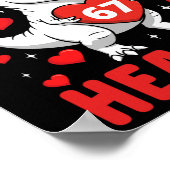 I Steal 67 Hearts T Rex Funny Valentine 67 Meme Te ポスター (角)