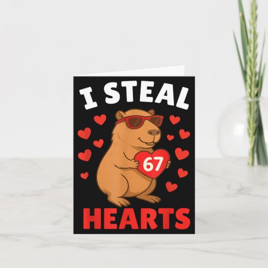 I Steal 67 Hearts Valentine’s Day 67 Meme 6 7 Capy カード (正面)