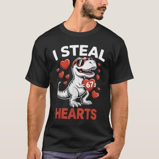 I Steal 67 Hearts Valentine’s Day Six Seven Meme T Tシャツ (正面)