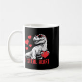 I Steal Heart T-rex Dinosaur Valentine Kids Boys  コーヒーマグカップ (左)