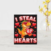 I Steal Hearts 67 Trex Kids Valentines Meme Six Se カード (黄色い花)