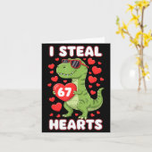 I Steal Hearts 67 Trex Kids Valentines Meme Six Se カード (黄色い花)