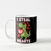 I Steal Hearts 67 Trex Kids Valentines Meme Six Se コーヒーマグカップ (左)