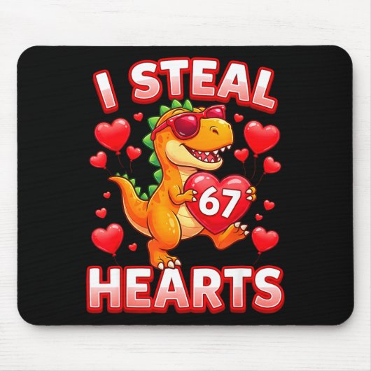 I Steal Hearts 67 Trex Kids Valentines Meme Six Se マウスパッド (正面)
