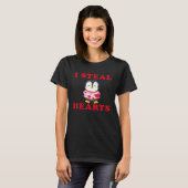 I Steal Hearts  Boys Valentines Day Kids Penguin C Tシャツ (正面フル)