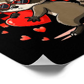 I Steal Hearts Design Raccoon Valentine Day Retro  ポスター (角)