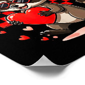 I Steal Hearts Design Raccoon Valentine Day Retro  ポスター (角)