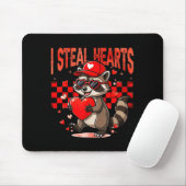 I Steal Hearts Design Raccoon Valentine Day Retro マウスパッド (マウス)
