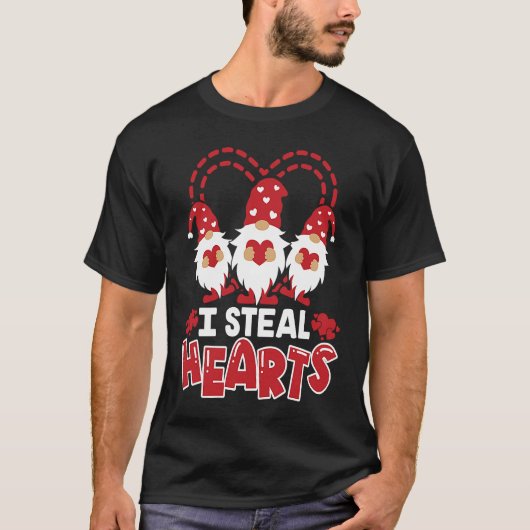 i steal hearts gnomes Valentines Day Tシャツ (正面)