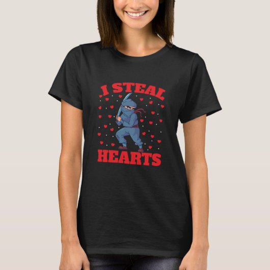 I Steal Hearts Ninja Boys Valentines Day Toddler Tシャツ (正面)
