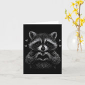 I Steal Hearts Raccoon Valentines Racoon Meme Grap カード (黄色い花)