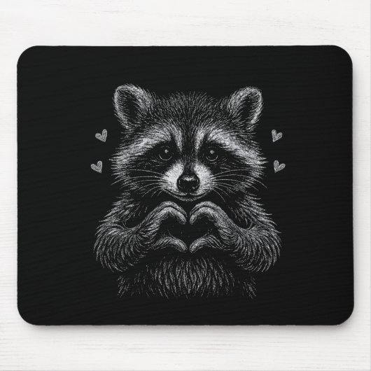 I Steal Hearts Raccoon Valentines Racoon Meme Grap マウスパッド (正面)