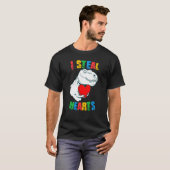 I Steal Hearts Rex Autism Awareness Valentines Day Tシャツ (正面フル)