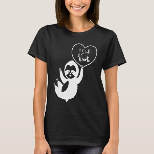 I Steal Hearts Sloth  Valentines Day  1 Tシャツ (正面)
