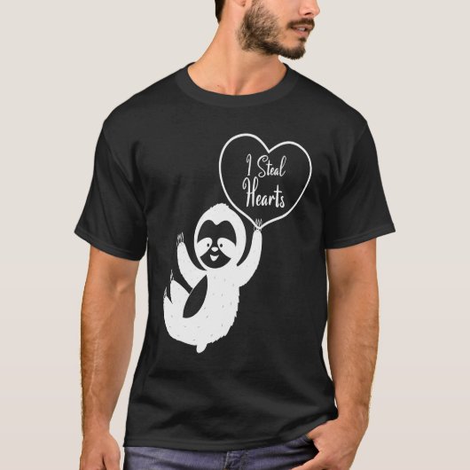 I Steal Hearts Sloth Valentines Day 1 Tシャツ (正面)