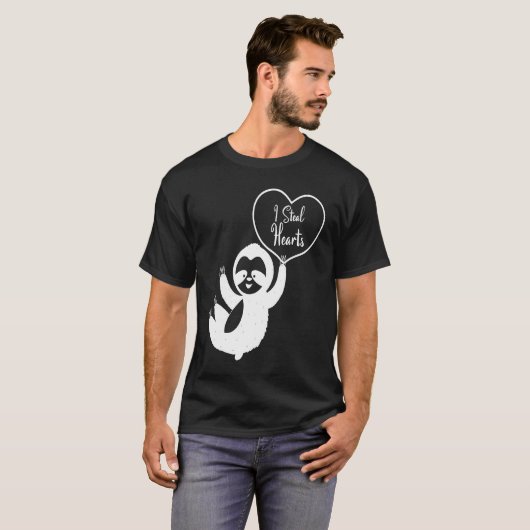 I Steal Hearts Sloth Valentines Day 1 Tシャツ (正面フル)