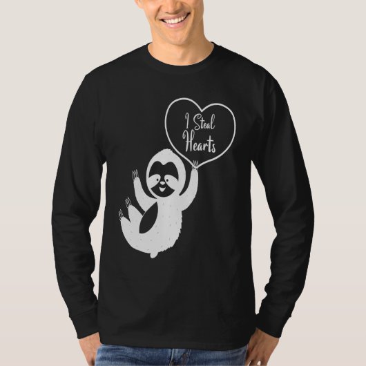 I Steal Hearts Sloth Valentines Day 1 Tシャツ (正面)