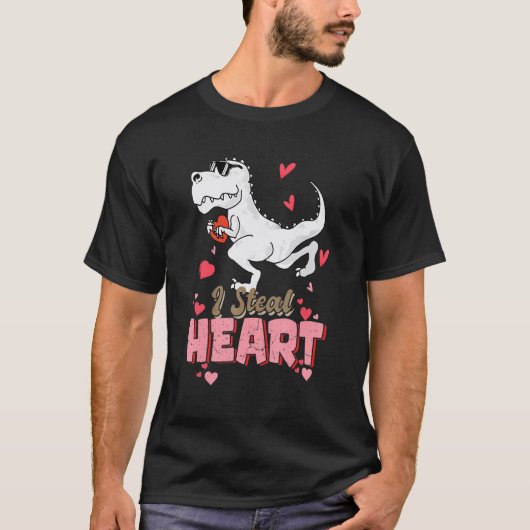 I Steal Hearts T rex Dinosaur Valentines Day Toddl Tシャツ (正面)