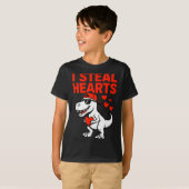 I Steal Hearts Trex Dino Baby Boy Valentines Toddl Tシャツ (正面フル)