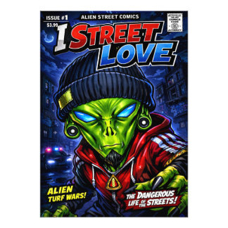 I Street Love – アーバンエイリアン・コミックカバーアート フォトプリント
