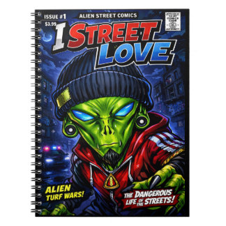 I Street Love – Urban Alien Comic Cover Art ノートブック