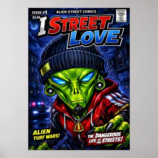 I Street Love – Urban Alien Comic Cover Art ポスター (正面)