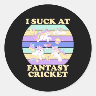 I Suck At Fantasy Cricket Funny Ff League Loser  ラウンドシール
