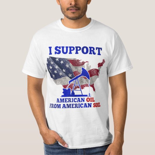 I Support American Oil From American Soil Mechanic Tシャツ (正面)