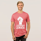 I Support Canada – カナダ誇りを持った語 トライブレンドTシャツ (正面全面)