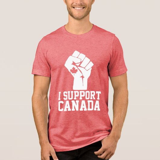 I Support Canada – カナダ誇りを持った語 トライブレンドTシャツ (正面)