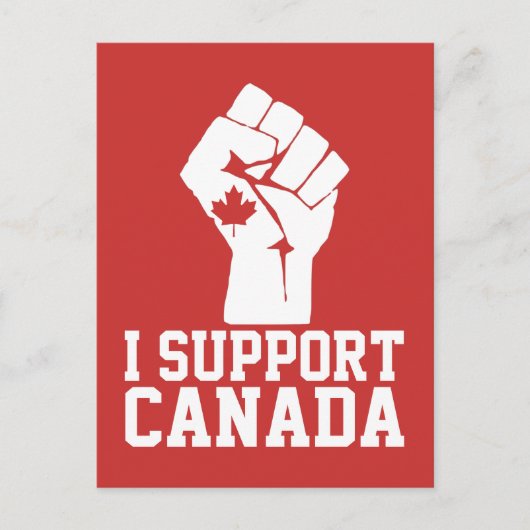I Support Canada – カナダ誇りを持った語 ポストカード (正面)