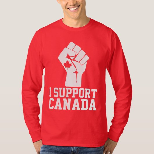 I Support Canada – カナダ誇りを持った語 Tシャツ (正面)