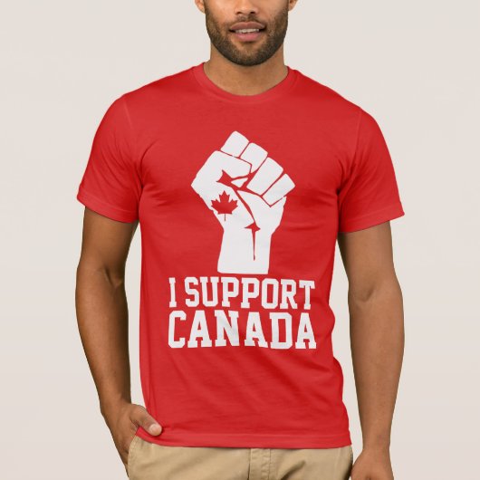 I Support Canada – カナダ誇りを持った語 Tシャツ (正面)