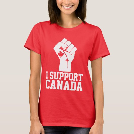 I Support Canada – カナダ誇りを持った語 Tシャツ (正面)