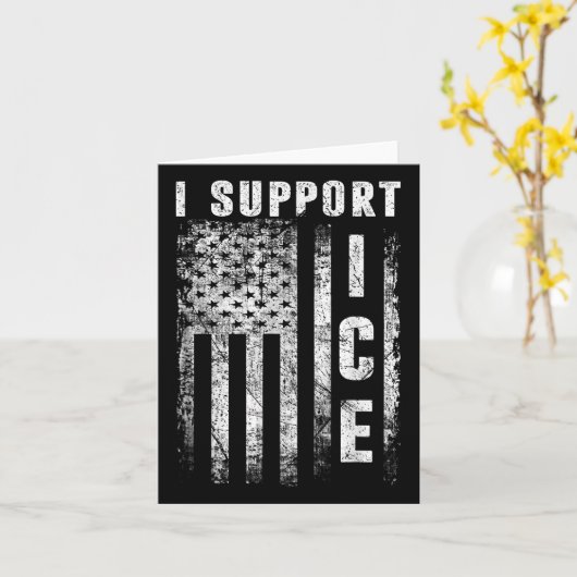 I Support Ice, Immigration Officers American Flag  カード (黄色い花)