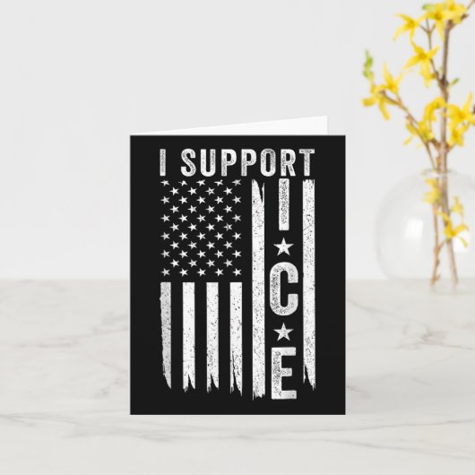 I Support Ice, Immigration Officers American Flag  カード (黄色い花)
