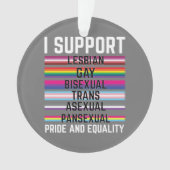 I Support Lesbian Gay Bisexual Trans Asexual Panse オーナメント (正面)