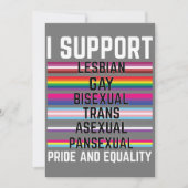 I Support Lesbian Gay Bisexual Trans Asexual Panse 招待状 (正面)