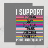 I Support Lesbian Gay Bisexual Trans Asexual Panse 招待状 (正面/裏面)