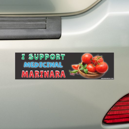I Support Medicinal Marinara バンパーステッカー (車上)