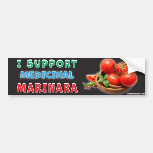 I Support Medicinal Marinara バンパーステッカー (正面)