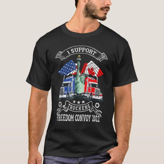 I Support Truckers Freedom Convoy 2022 2 Tシャツ (正面)