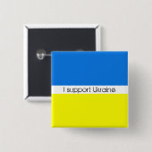 I support Ukraine Pinback Button 缶バッジ (正面&裏面)