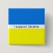 I support Ukraine Pinback Button 缶バッジ (正面)