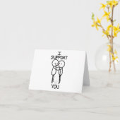 I Support You - Huging Stickfigure Card カード (黄色い花)