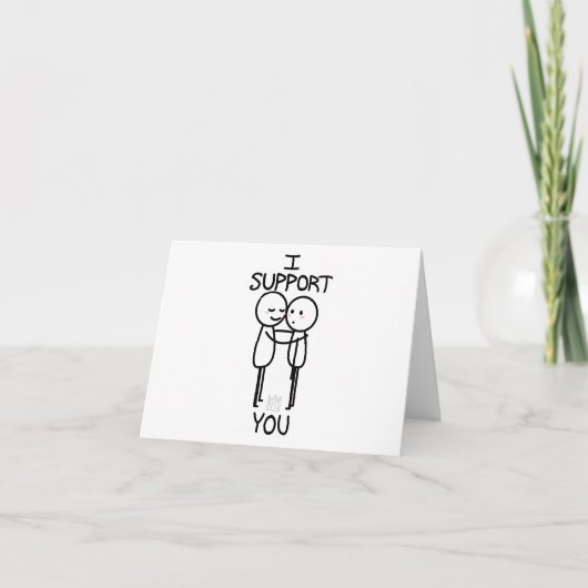 I Support You - Huging Stickfigure Card カード (正面)